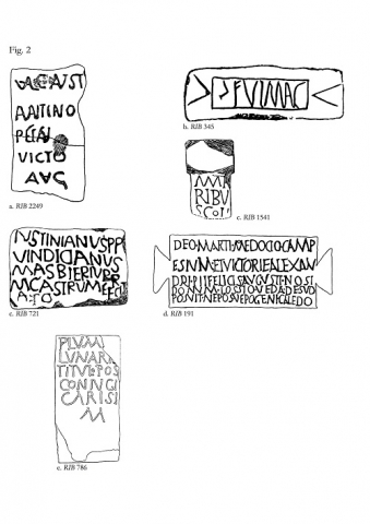 Fig. 2 : Exemples d’inscriptions romaines de bas niveau de réalisation présentant des rapprochements de lettres