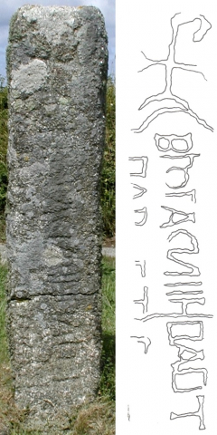 Fig. 15 : St-Endellion, Cornouailles, inscription de Brocagnus