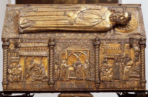 Fig. 1: Francesco da Milano, Tomb-Shrine of St. Simeon, dated 1380, front, Zadar, Church of St. Simeon.
