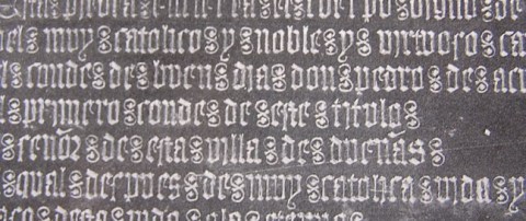 Fig. 12 : Inscription funéraire de Pierre d’Acuña, Dueñas