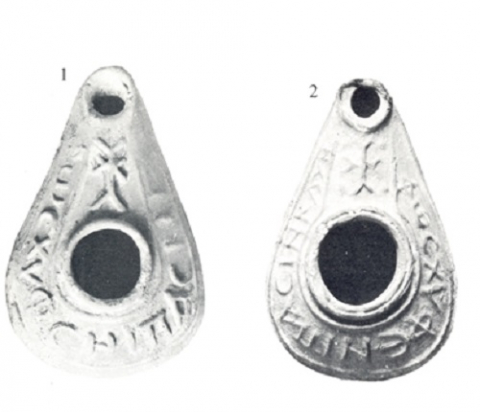 Fig. 4: St. L. Loffreda, Lucerne bizantine in Terra Santa con iscrizioni in greco (Studium Biblicum Franciscanum, Collectio Maior 35). Jerusalem 1989, pl. 2