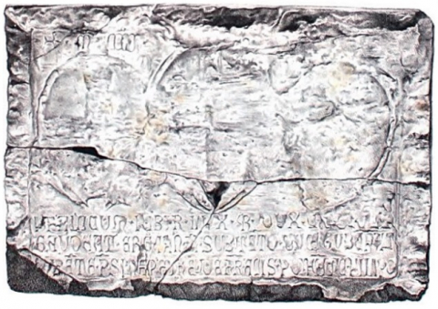 Fig. 4b: Construction slab with inscription dated 1431 that was documented on the coast of the Lagirio suburb (Belgrano, Documenti, pl. 10)