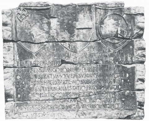 Fig. 4d: Construction slab with inscription dated 20 September 1446 that was documented on the coast of the Lagirio suburb (Belgrano, Documenti, pl. 19)