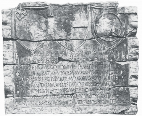 Fig. 4d: Construction slab with inscription dated 20 September 1446 that was documented on the coast of the Lagirio suburb (Belgrano, Documenti, pl. 19)