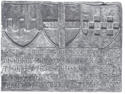 Fig. 7a: Construction slab dated 9 May 1442 that was documented on the first tower dedicated to Mary (Belgrano, Documenti, pl. 13)