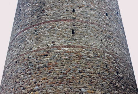 Fig. 8: Brick courses on the second and third floors of the Galata Tower. Photograph: Hasan Sercan Sağlam, 2020