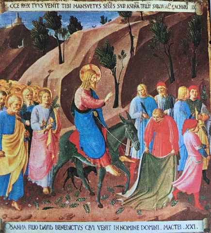 Fig. 9 : Florence, Couvent San Marco, 2e porte des armoires aux vases sacrés de Santa Annunziata ; Fra Angelico. Détail de l’Entrée à Jérusalem