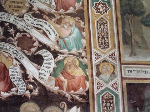 Fig. 13 : Florence (Italie), réfectoire de Santa Croce, l’Arbre de la Croix de Taddeo Gaddi. Détail de Joël et Osée
